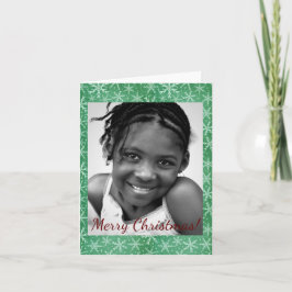 Cartão De Notas Foto Verde da neve de inverno de Natal