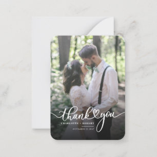Cartão De Notas Fotografia de Casamento Agradecimento Manuscrito