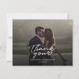 Cartão De Notas Fotografia de Casamento Elegante Obrigado