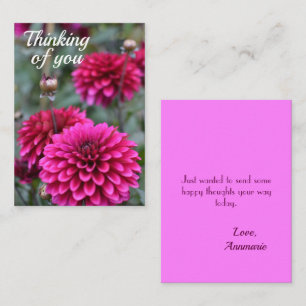 Cartão De Notas Fotografia Floral Rosa Dahlia Pensando em você