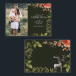 Cartão De Notas fotografia vermelha e verde da folia do natal do o<br><div class="desc">Cartão de Natal de folhagem de cor de água de Feriados mais Felizes. Foto vermelha e verde da folhagem de Natal</div>