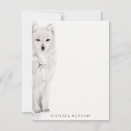 Cartão De Notas Fox Watercolor Árctico