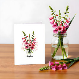 Cartão De Notas Foxglove Floral Blank Note Card