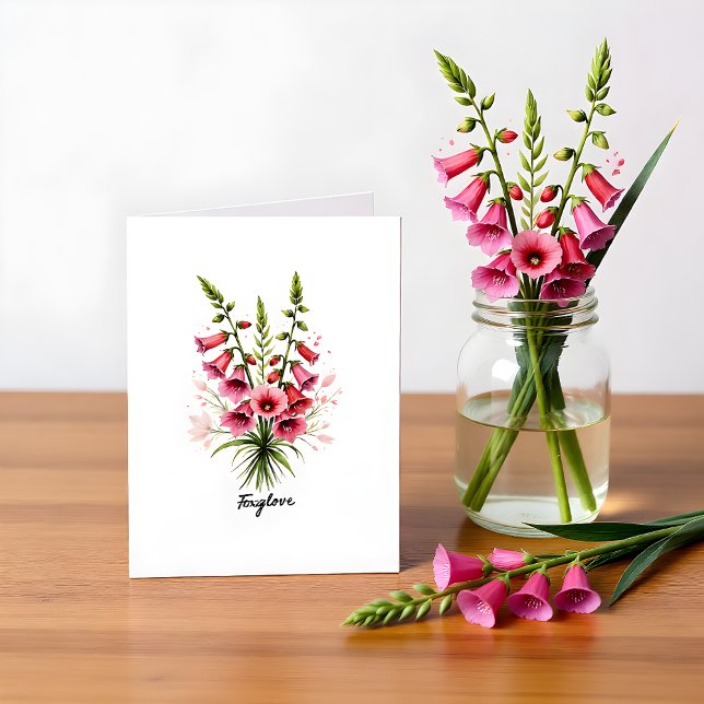 Cartão De Notas Foxglove Floral Blank Note Card (Criador carregado)