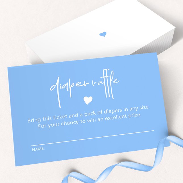 Cartão De Notas Fralda Chá Médio  Blue Baby Boy Raffle (Criador carregado)