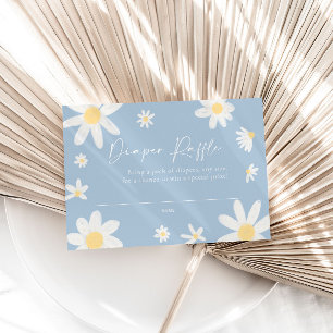 Cartão De Notas Fralda Raffle Card Daisy Dusty Blue