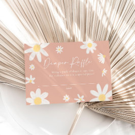 Cartão De Notas Fralda Raffle Card Daisy Pink Blush