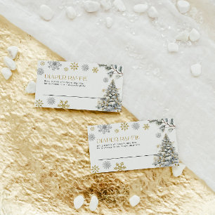 Cartão De Notas Fralda Raffle Card Winter Wonderland
