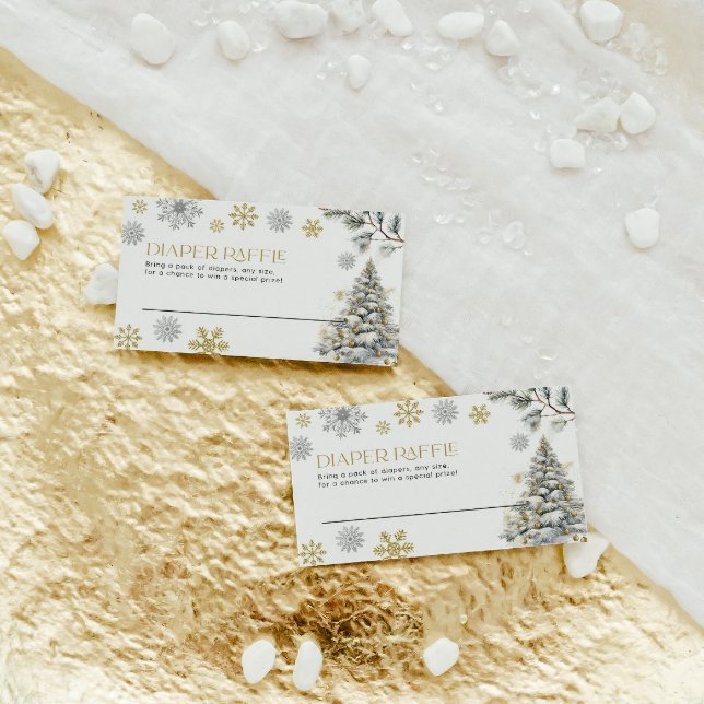 Cartão De Notas Fralda Raffle Card Winter Wonderland (Criador carregado)