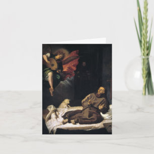 Cartão De Notas Francisco de Assisi com música de anjo