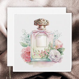 Cartão De Notas Frasco de Perfume Vintage Floral