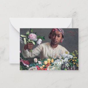 Cartão De Notas Frederic Bazille - Jovem Mulher com Peonias