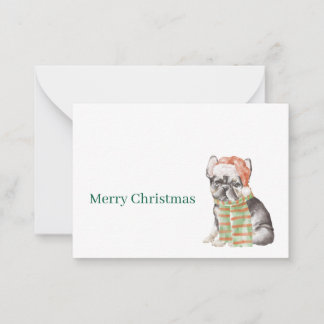 Cartão De Notas French Bulldog Christmas or Holiday Card