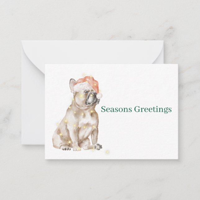 Cartão De Notas French Bulldog Flat Note Card (Frente)