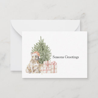 Cartão De Notas French Bulldog Holiday Card