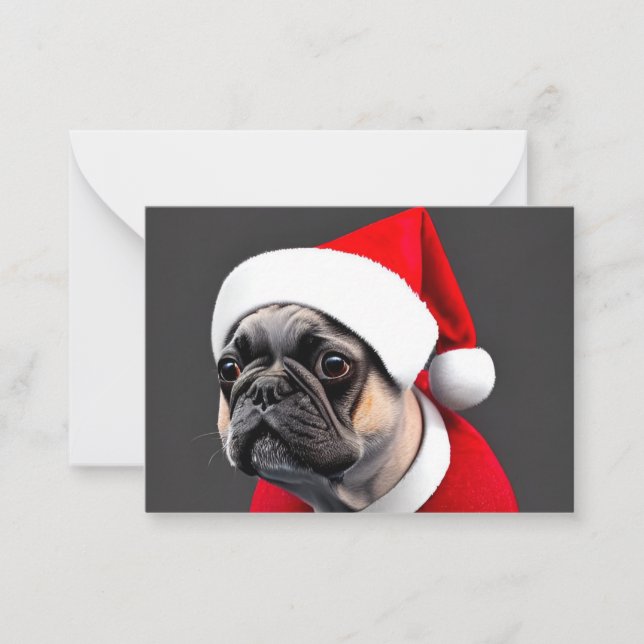 Cartão De Notas Frenchie Christmas (Frente)