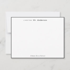 Cartão De Notas Fronteira negra simples profissional