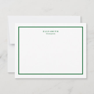 Cartão De Notas Fronteira Verde da Floresta Simples