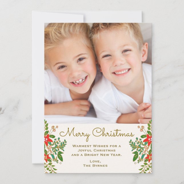 Cartão De Notas Frota de Natal Tradicional - Uma Foto (Frente)