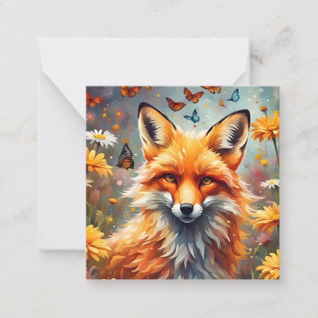 Cartão De Notas Fuchs auf der Wiese (Frente)