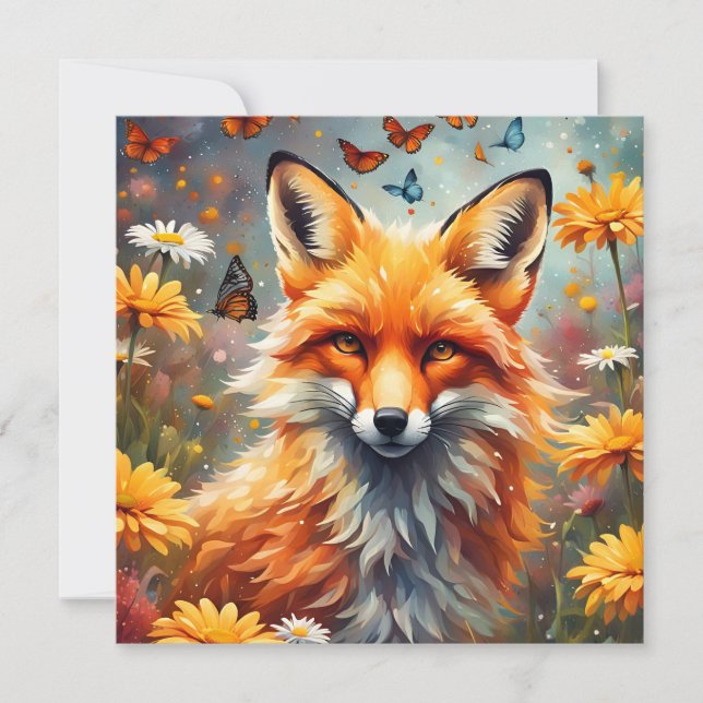 Cartão De Notas Fuchs auf der Wiese (Frente)