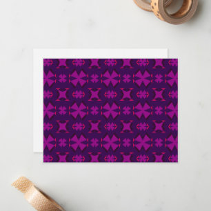 Cartão De Notas Fuchsia Geotech: A Vibrant Abstract Geometric Text