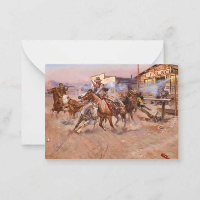 Cartão De Notas Fuma de um. 45 de 1908 por Charles Marion Russell (Frente)