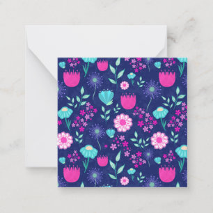 Cartão De Notas Fundo com padrão floral fofo