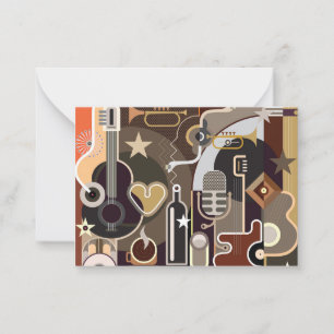 Cartão De Notas fundo de música abstrato