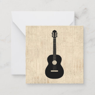 Cartão De Notas Fundo de Script de Guitarra Acústica