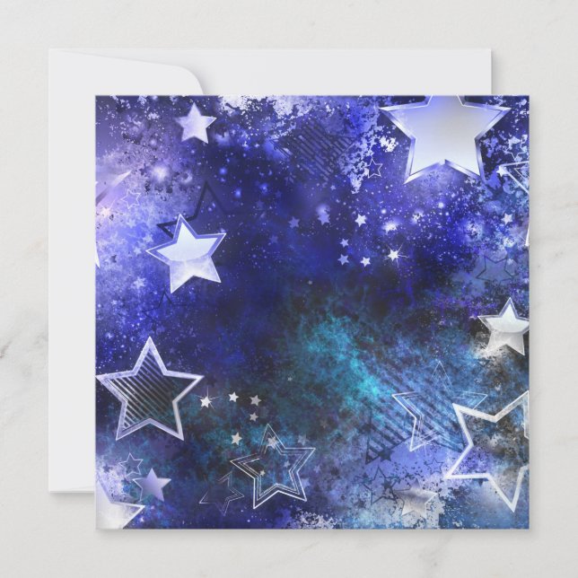 Cartão De Notas Fundo Espacial com Estrelas (Frente)
