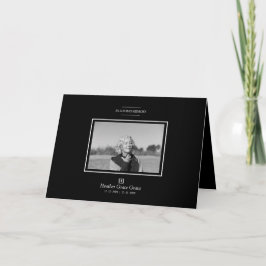 Cartão De Notas Funeral de Fotografia Minimalista Sofisticada em B