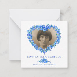 Cartão De Notas Funeral me esqueça, ela ficou azul poema
