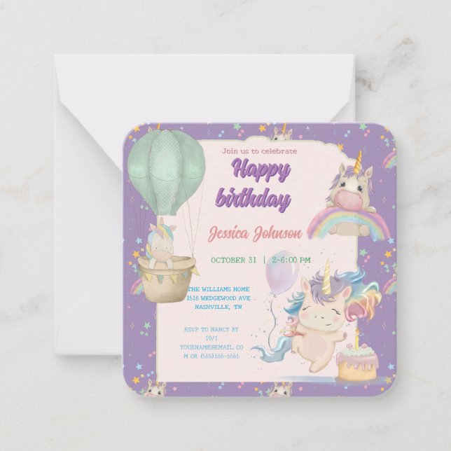 Cartão De Notas Funny Birthday Unicorn (Frente)