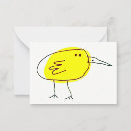 Cartão De Notas Funny Yellow Bird Doodle 