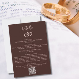 Cartão De Notas Gabinete de Detalhes de Casamento de Código QR de
