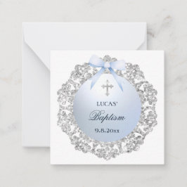 Cartão De Notas Gabinete de Presente de Arco Azul de Quadro Silver