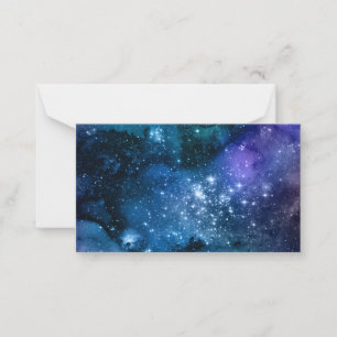 Cartão De Notas Galáxia Roxo Azul Noite Espacial Céu Estrelas Cósm