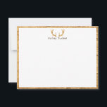 Cartão De Notas Galhadas de Veado Madeira Rústica Caça Caçador Per<br><div class="desc">Este design personalizado apresenta galhadas de veado de madeira, uma borda de madeira e um verso de madeira. Clique no botão personalizar se desejar ajustar os elementos do design e/ou modificar ainda mais o texto! Variações deste design, cores adicionais, bem como produtos coordenados estão disponíveis em nossa loja, zazzle.com/store/doodlelulu. Entre...</div>