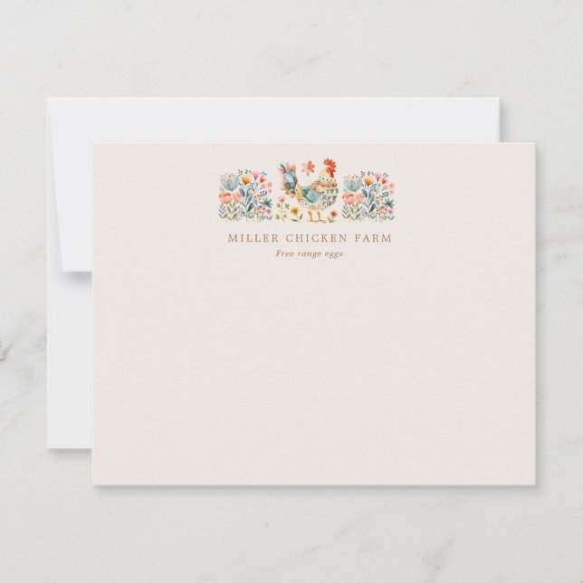 Cartão De Notas Galinha Colorida (Frente)