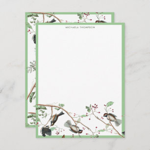 Cartão De Notas Galinhas Berries & Pinecones Watercolor