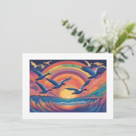 Cartão De Notas Gansos no nascer do sol