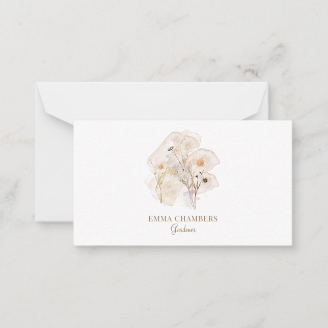 Cartão De Notas Gardener de Flores Presas Rústicas bonito (Frente)