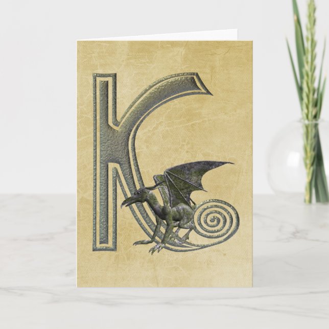 Cartão De Notas Gargoyle Monograma K (Frente)