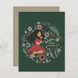 Cartão De Notas Garota e Flores Bonitas - Bloom Onde Você Está Pla