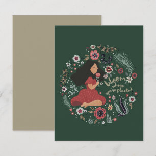 Cartão De Notas Garota e Flores Bonitas - Bloom Onde Você Está Pla