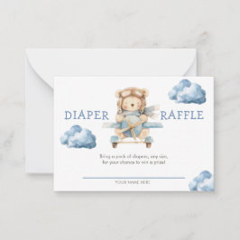 Cartão De Notas Garoto Urso De Teddy Podemos Esperar Fralda Raffle