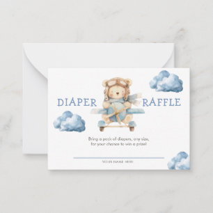 Cartão De Notas Garoto Urso De Teddy Podemos Esperar Fralda Raffle