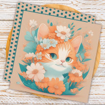 Gatinho Fofo com Flores