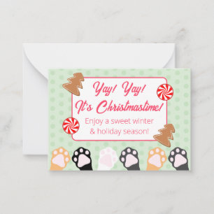 Cartão De Notas Gatinho Fofo Yay Yay É Natal
